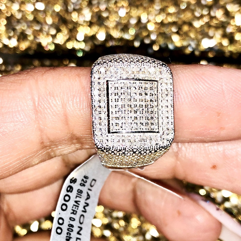 Real diamond ring for men, iced hiphop natural diamond ring, best gift for men